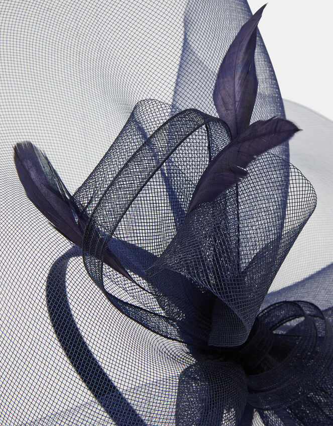 Large Crin Fascinator, Blue (NAVY), large
