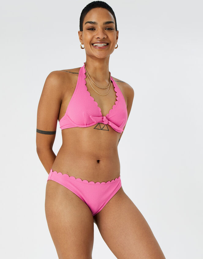 Scallop Trim Bikini Briefs, Pink (PINK), large
