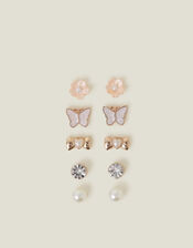 5-Pack Girls Pearly Stud Earrings, , large