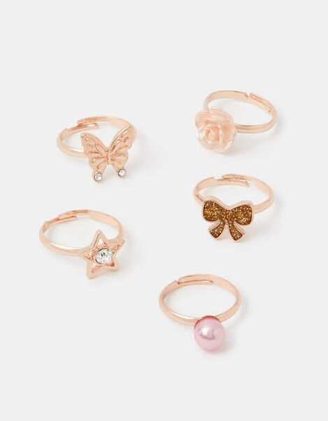Girls Butterfly Bow Ring Set, , large
