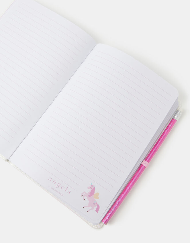 Girls 3D Unicorn Notebook & Pencil Set, , large