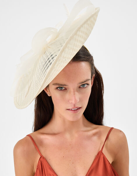 Bow Woven Disc Fascinator, , large