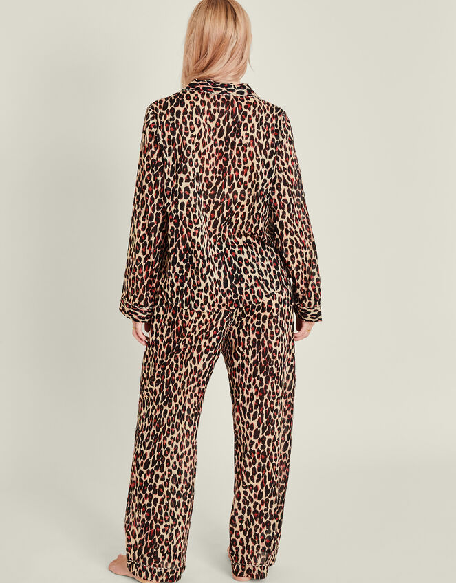 Leopard Print Long Pyjamas Set, Leopard (LEOPARD), large