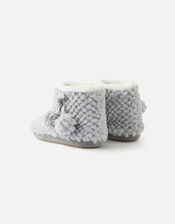 Cut Faux Fur Slipper Boots, Grey (GREY), large