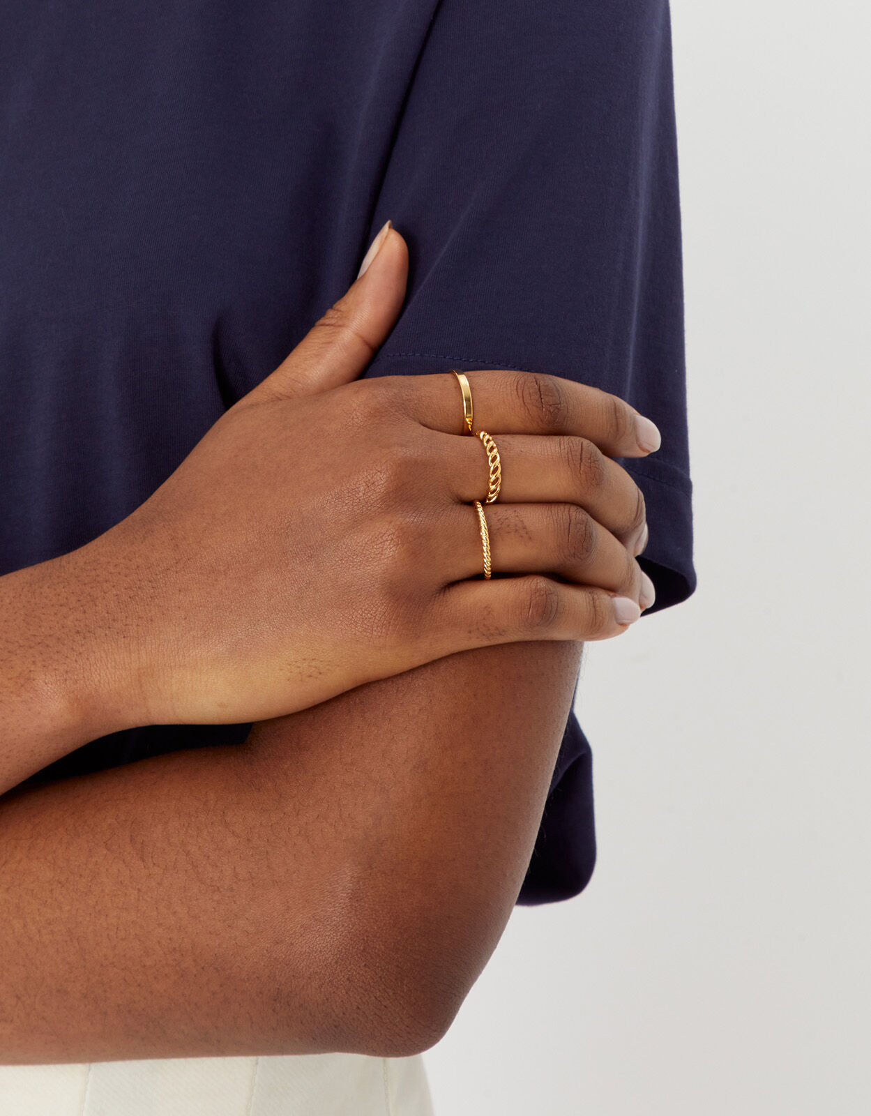14ct Gold Plated Band Stacking Rings Set of Three Gold Z for