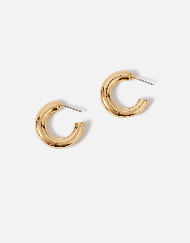 Small Thick Hoop Earrings, , large