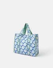 Small Dandelion Print Quilted Tote Bag, , large