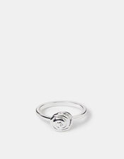 Sterling Silver-Plated Shell Ring, Silver (ST SILVER), large