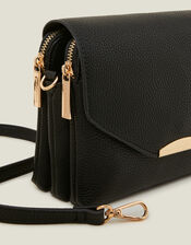 Double Zip Cross-Body Bag, Black (BLACK), large