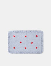 Embroidered Heart Stripe Cushion Cover, , large