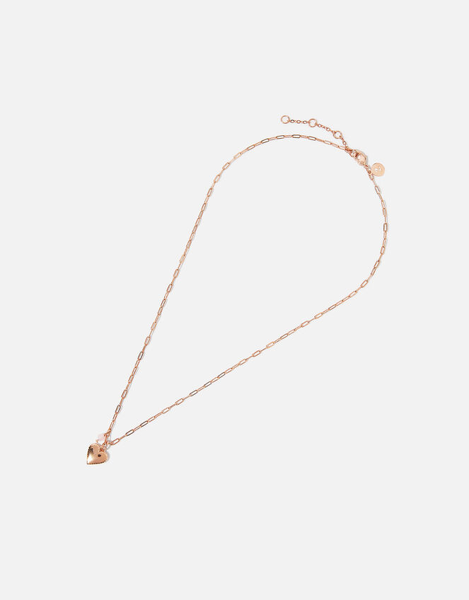 14ct Rose Gold-Plated Quartz Heart Pendant Necklace , , large