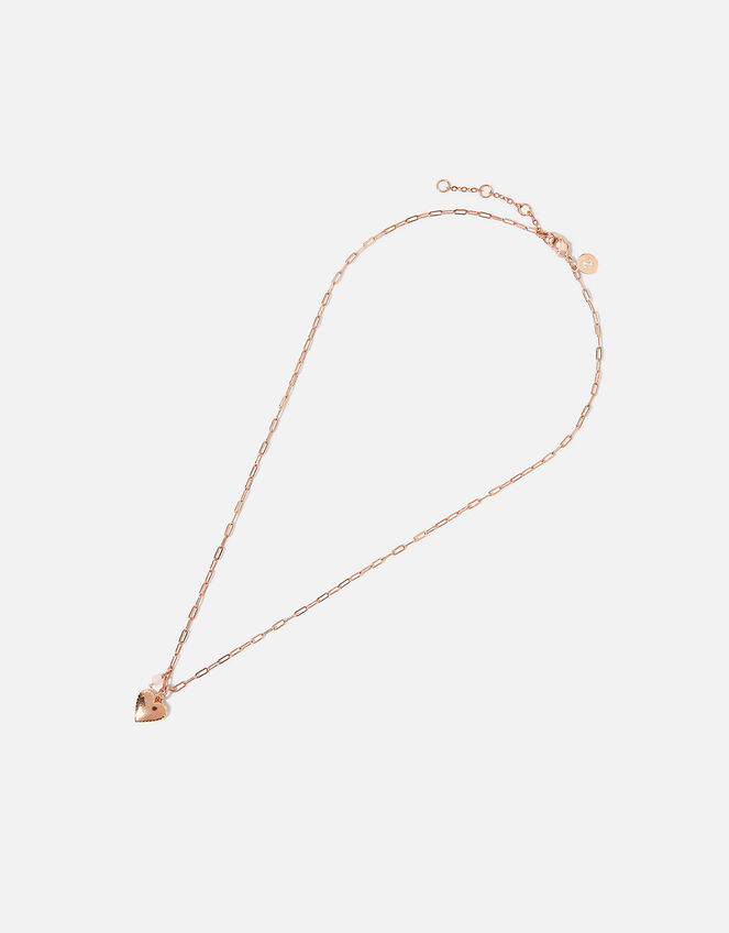 Rose Gold-Plated Quartz Heart Pendant Necklace , , large