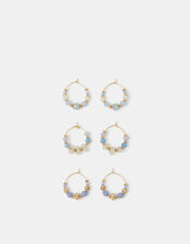 3-Pack Mini Beaded Hoop Earrings , , large