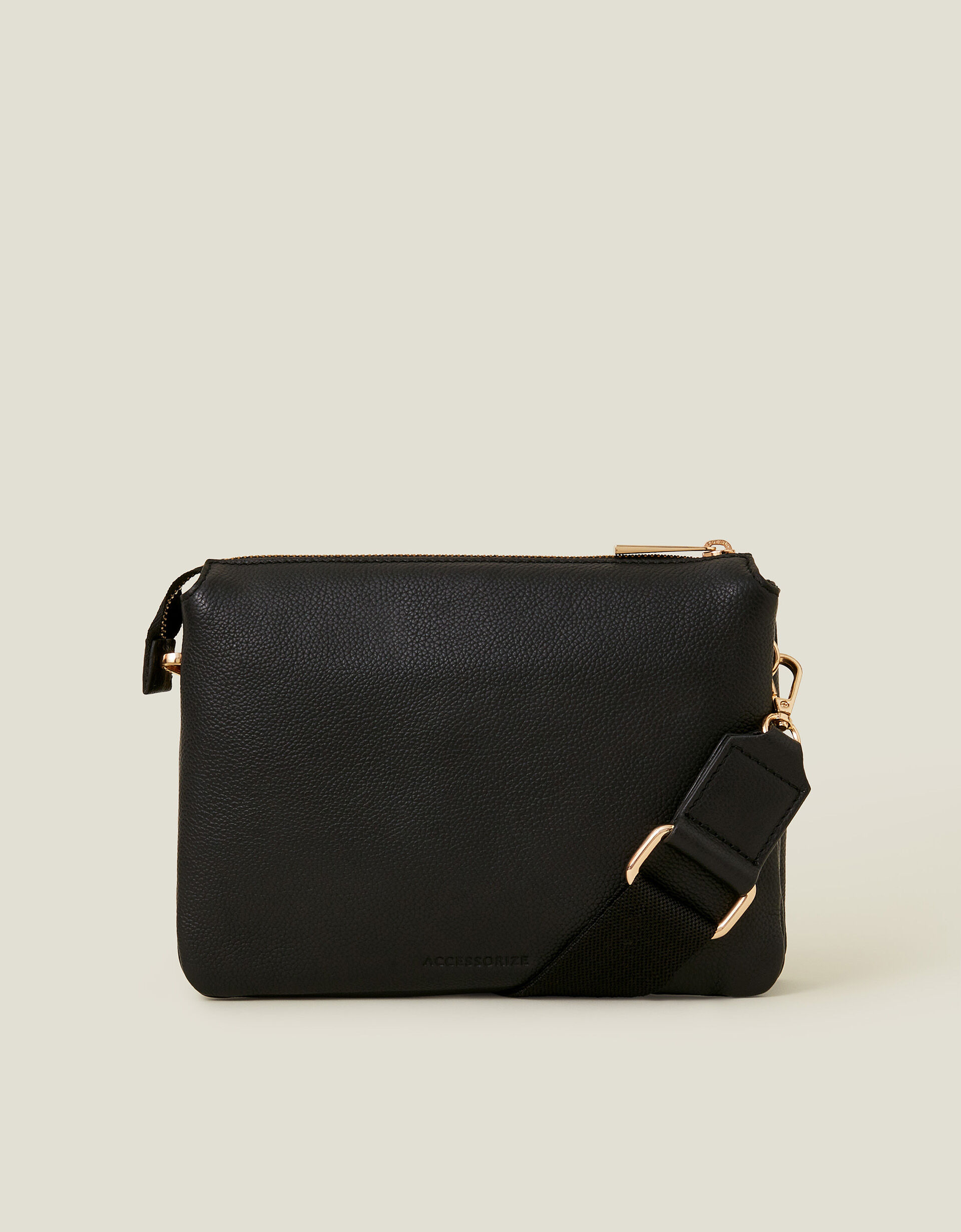 Leather Double Pouch Cross Body Bag