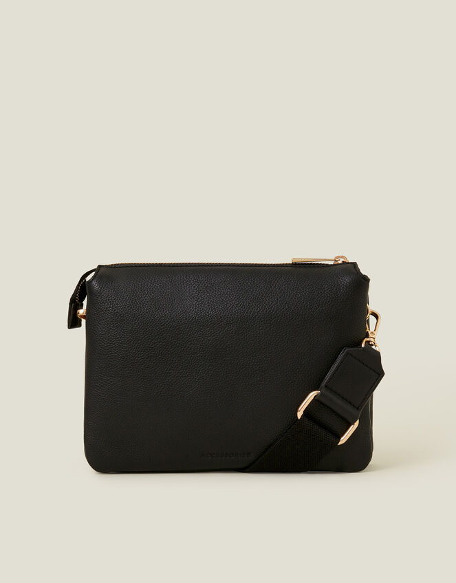 Leather Double-Pouch Cross-Body Bag, , large