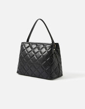 Quilted Large Handheld Bag, Black (BLACK), large