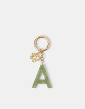 Resin Initial Bag Charm, Green (GREEN), large