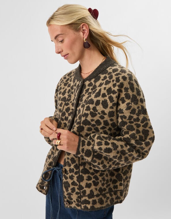 Leopard Print Cardigan, Leopard (LEOPARD), large