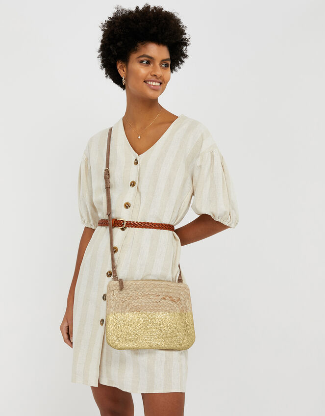 Sarah Metallic Rope Cross-Body Bag, , large