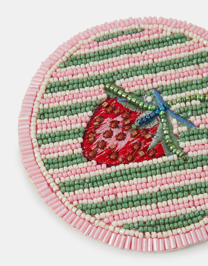 Strawberry Beaded Coaster, , large