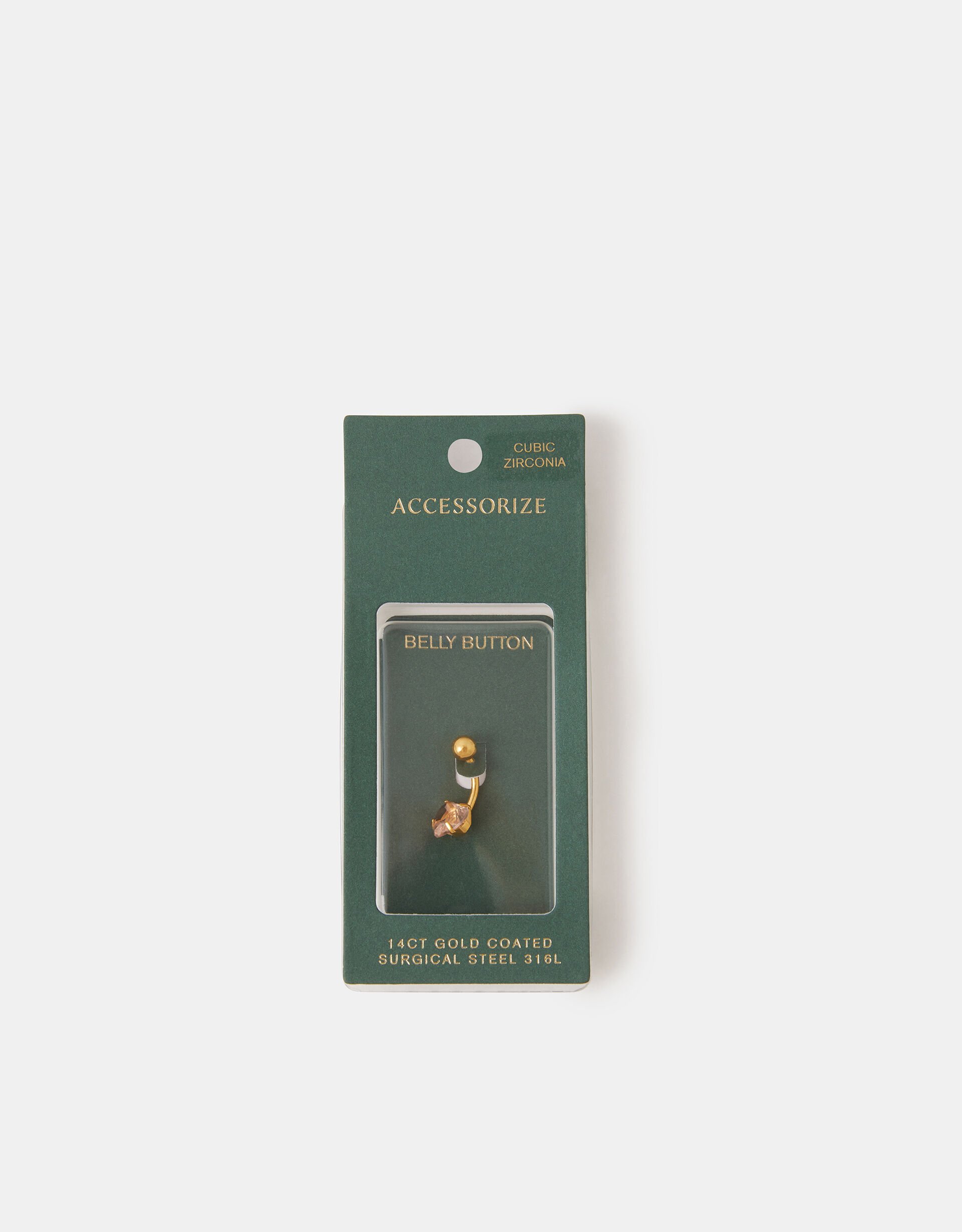 accessorize 14ct Gold-Plated Surgical Steel Heart Belly Bar