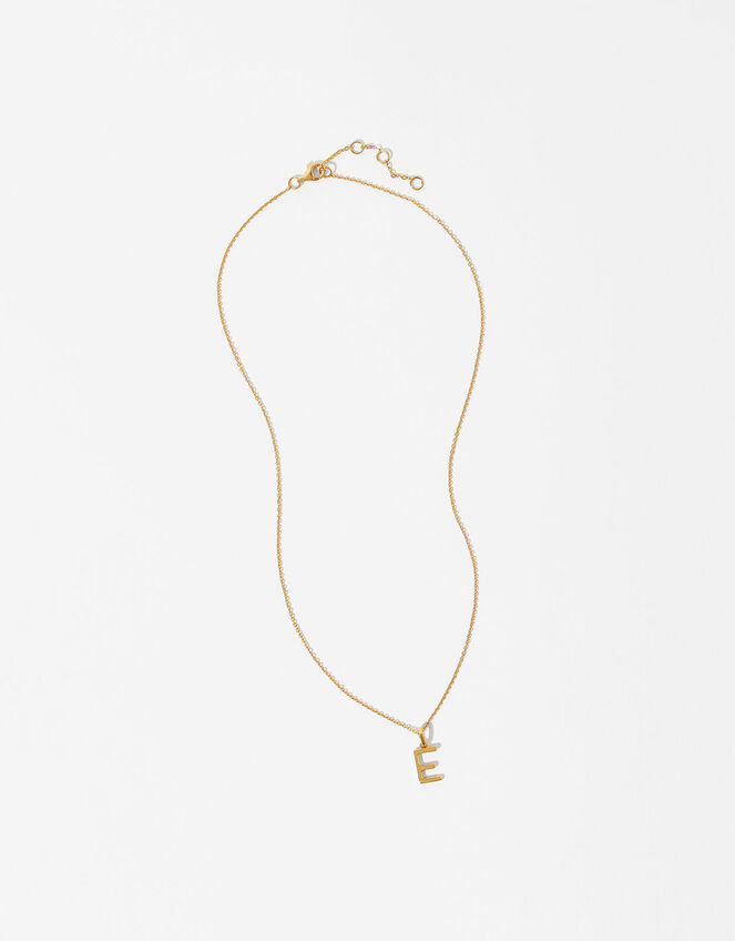 Gold Vermeil Initial Pendant Necklace - E, , large