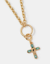 Gemstone Cross Jewellery Charm, , large