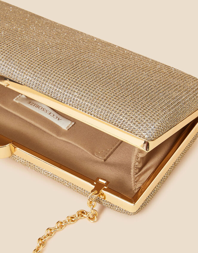 Metallic Hardcase Clutch Bag, Gold (GOLD), large