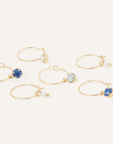 Gem Hoop Earrings Set of Three, , large