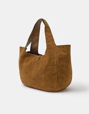 Suede Buckle Strap Shoulder Bag, , large