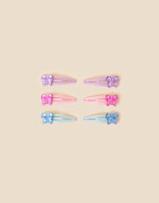 Kids Glitter Butterfly Hair Clips 6 Pack, , large