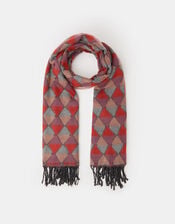 Geometric Jacquard Blanket Scarf, , large