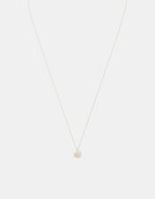 Sterling Silver Healing Stone Pendant Necklace, Clear (CLEAR), large