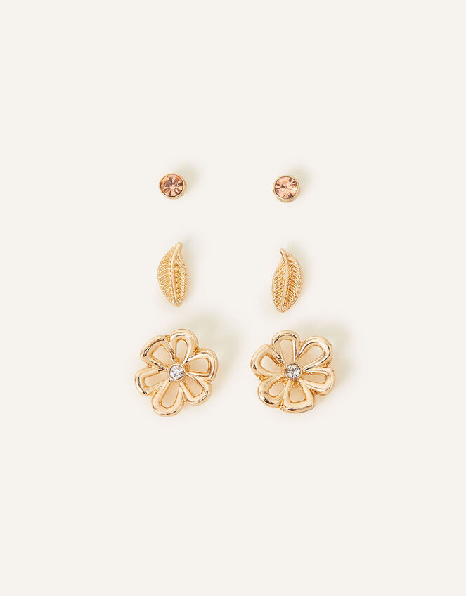 Nature Stud Earrings Set of Three, , large