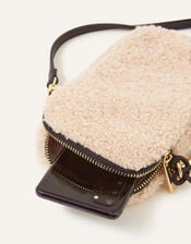 Faux Shearling Phone Bag, , large