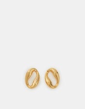 14ct Gold-Plated Molten Loop Stud Earrings, , large