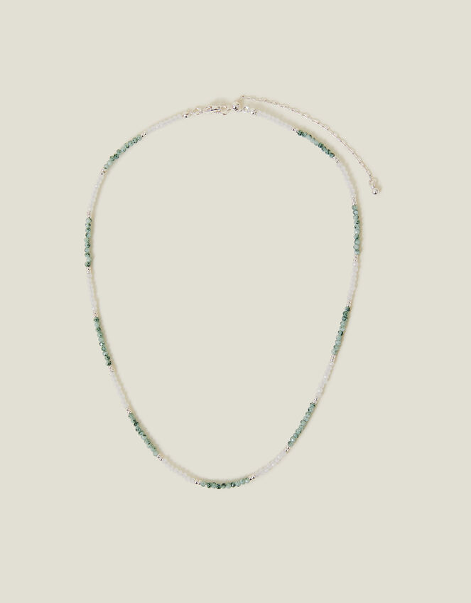 Sterling Silver-Plated Mix Bead Necklace, , large