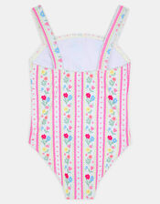 Girls Floral Print Swimsuit & Hair Scrunchie Set, Multi (BRIGHTS MULTI), large