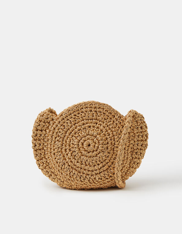 Metallic Shell Macram&eacute; Crossbody Bag, , large