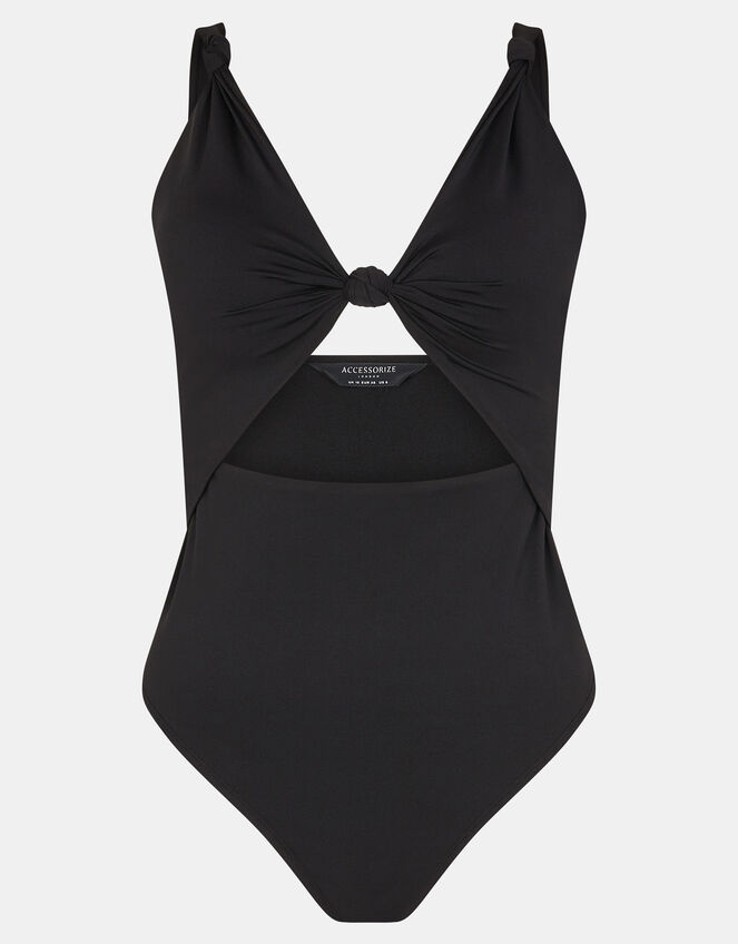 Knot Cut-Out Swimsuit, Black (BLACK), large