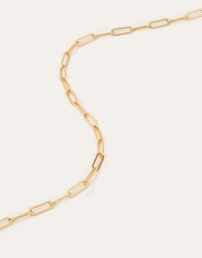 14ct Gold-Plated Paperclip Chain Necklace, , large