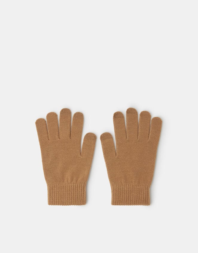 Stretch Touchscreen Gloves, Camel (CAMEL), large