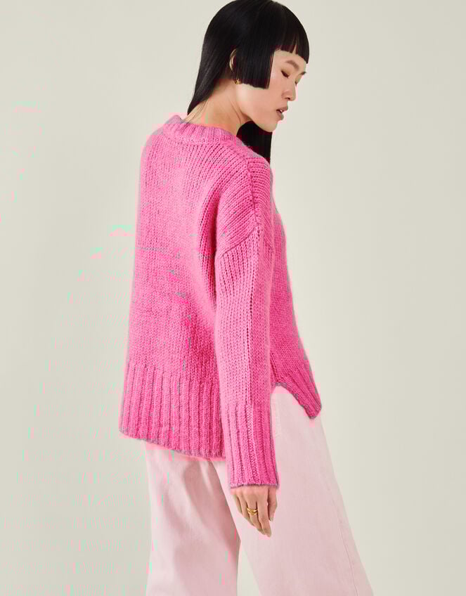 Grace & Mila Chunky Knit Jumper, Pink (PINK), large