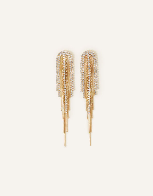 Classy Crystal Chain Earrings , , large