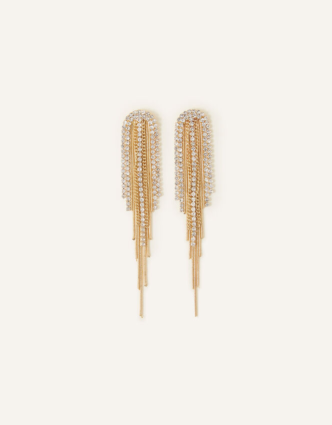 Classy Crystal Chain Earrings , , large