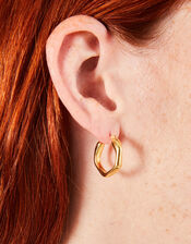14ct Gold-Plated Molten Hoop Earrings, , large