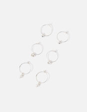 Ball and Crystal Hoop Earrings Set of Three, , large