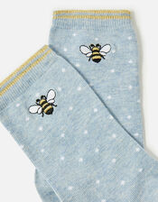 Embroidered Bee Socks, , large