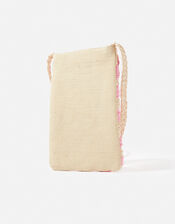 Raffia Ruffle Phone Bag, , large