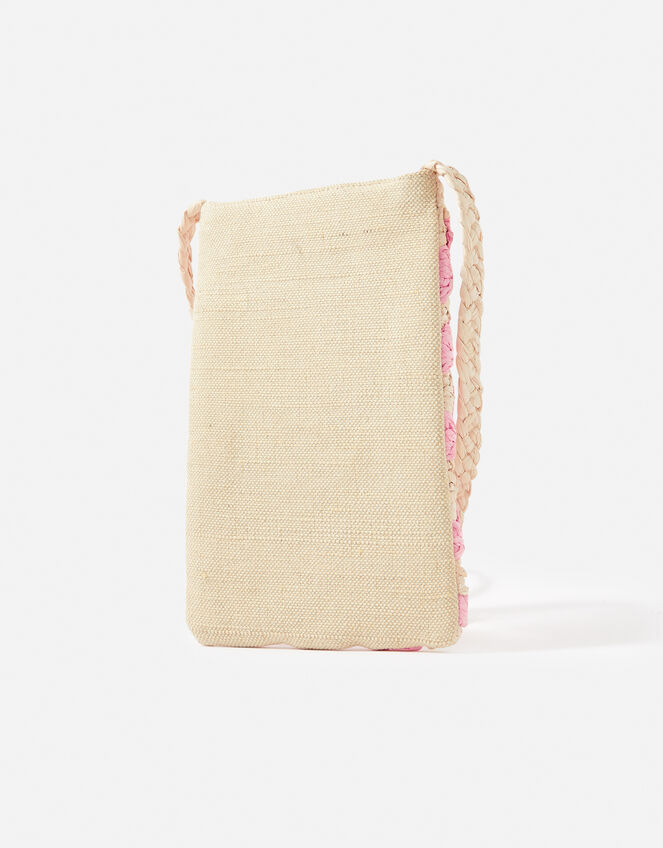 Raffia Ruffle Phone Bag, , large